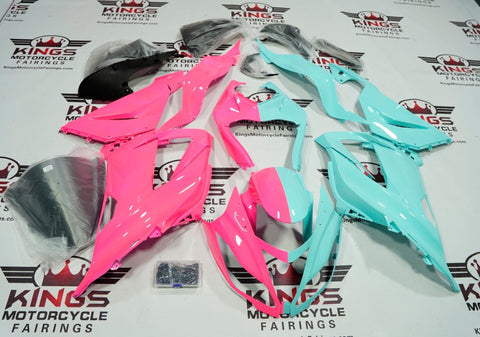 Fairing kit for a Kawasaki ZX6R 636 (2013-2018) Pink, Tiffany Blue