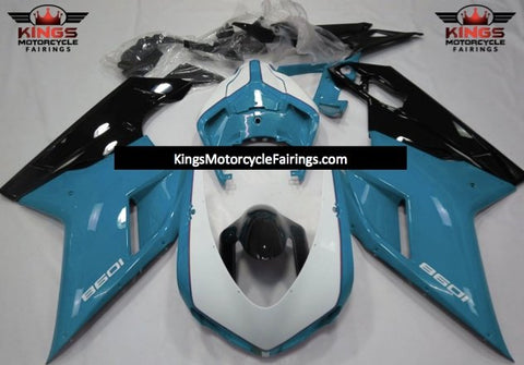 Ducati 848 (2007-2014) White, Light Blue & Black Fairings