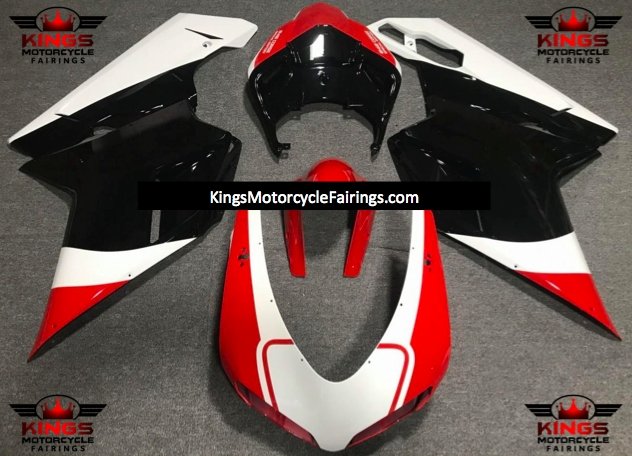 Ducati 1098 (2007-2012) White, Black & Red Fairings