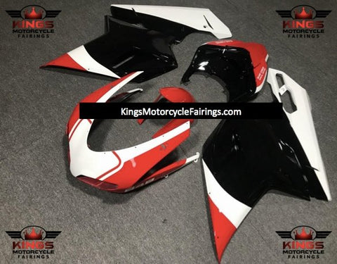 Ducati 848 (2007-2014) White, Black & Red Fairings