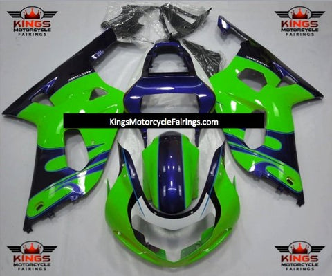 Suzuki GSXR750 (2000-2003) Green, Blue, White & Black Tribal Fairings