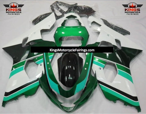 Suzuki GSXR750 (2004-2005) Green, White, Light Green & Dark Green Fairings