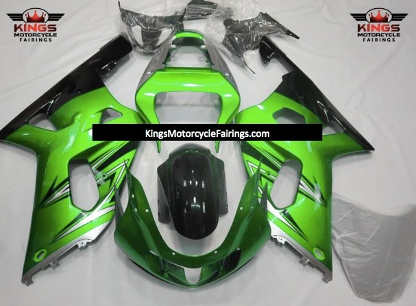 Suzuki GSXR750 (2000-2003) Green, Silver & Black Fairings