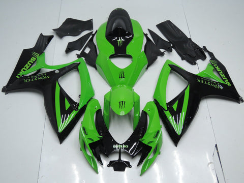 Suzuki GSXR750 (2006-2007) Green & Black Monster Fairings