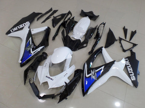 Suzuki GSXR600 (2008-2010) White, Black, Blue & Silver Fairings