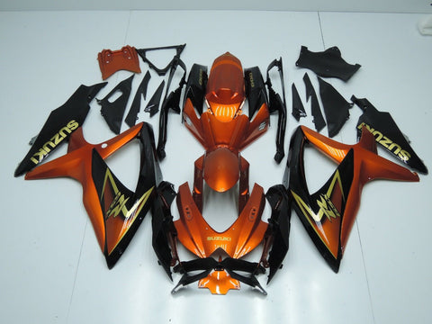 Suzuki GSXR600 (2008-2010) Orange, Gold & Black Fairings