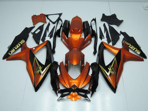 Suzuki GSXR600 (2008-2010) Orange, Gold & Black Fairings