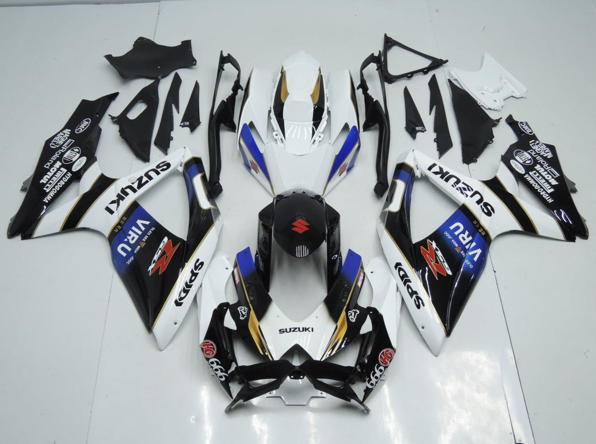 Suzuki GSXR600 (2008-2010) White, Black, Blue, Red & Gold Viru Fairings