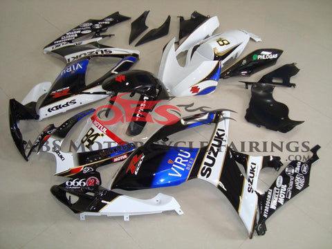 Suzuki GSXR750 (2006-2007) Black, White & Blue Viru Fairings