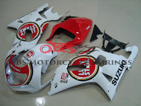 SUZUKI GSXR750 (2000-2003) WHITE & RED LUCKY STRIKE SINGLE SEAT FAIRINGS