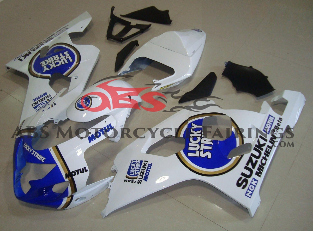 SUZUKI GSXR750 (2004-2005) White & Blue Lucky Strike Fairings