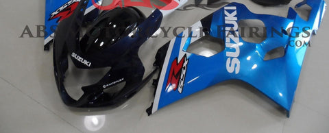 Suzuki GSXR750 (2004-2005) Light Blue, Black & White Fairings