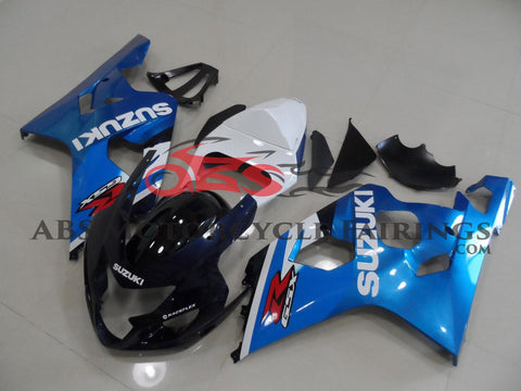 Suzuki GSXR750 (2004-2005) Light Blue, Black & White Fairings