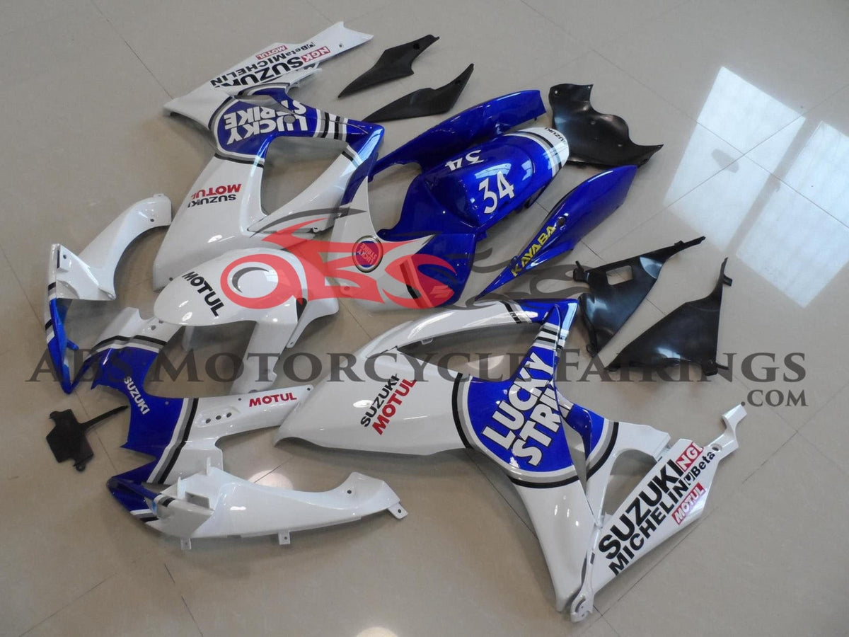 Suzuki GSXR750 (2006-2007) White & Blue Lucky Strike Fairings