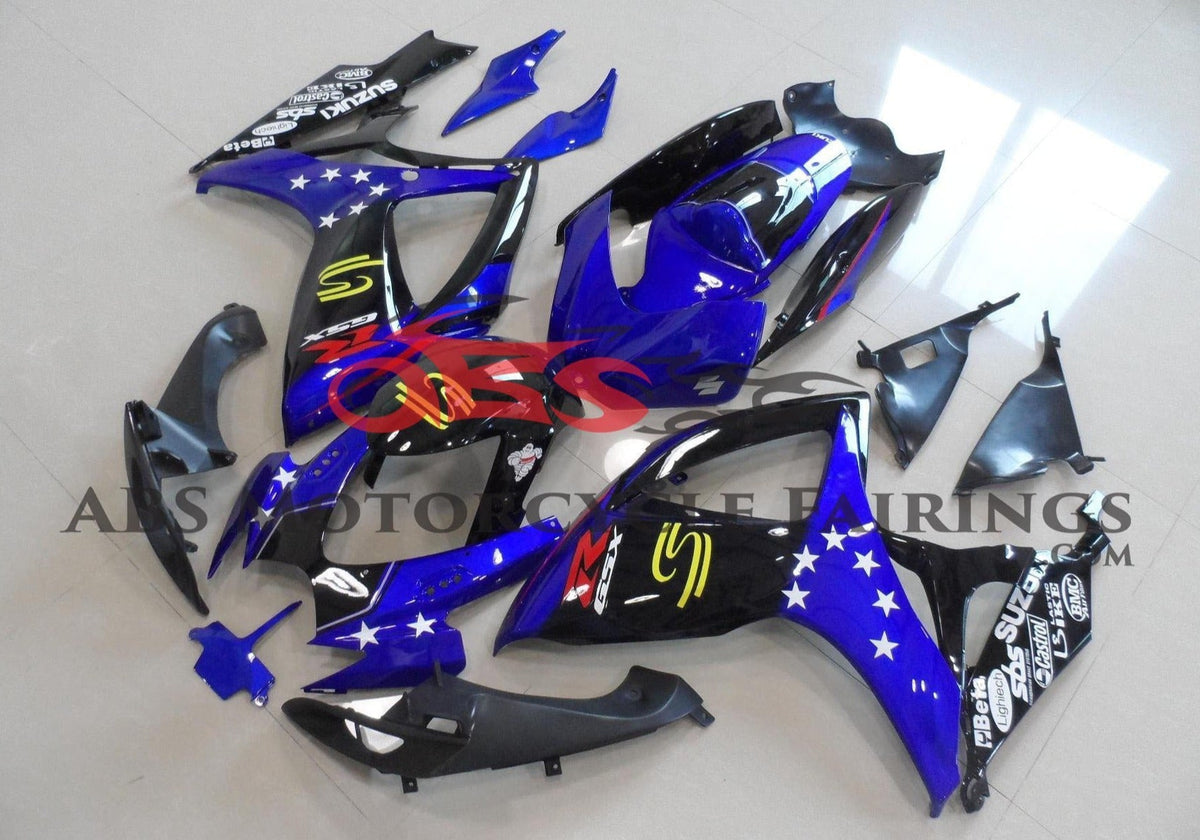 Suzuki GSXR750 (2006-2007) Blue, Black & White Star Fairings