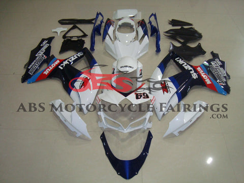 Suzuki GSXR600 (2008-2010) White & Blue #69 Fairings