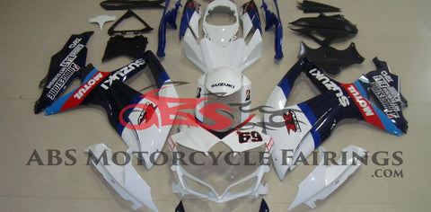 Suzuki GSXR600 (2008-2010) White & Blue #69 Fairings