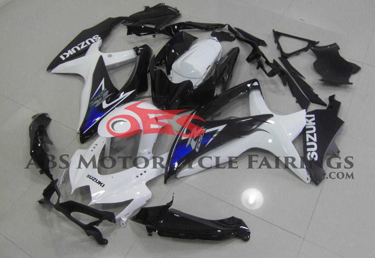 Suzuki GSXR600 (2008-2010) White, Black & Blue Fairings