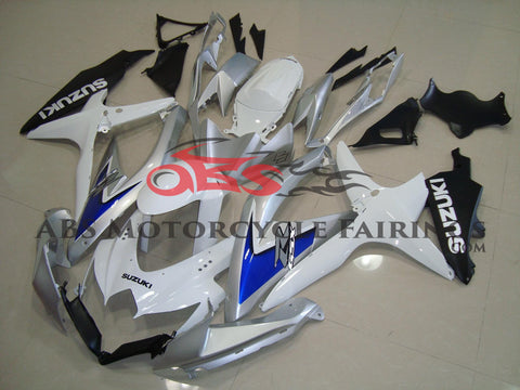 Suzuki GSXR600 (2008-2010) White, Silver & Blue Fairings