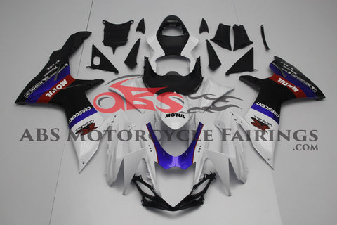 Suzuki GSXR750 (2011-2023) White, Black & Blue Fairings