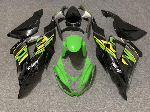 Fairing kit for a Kawasaki ZX6R 636 (2013-2018) Black, Green, Yellow & Gray