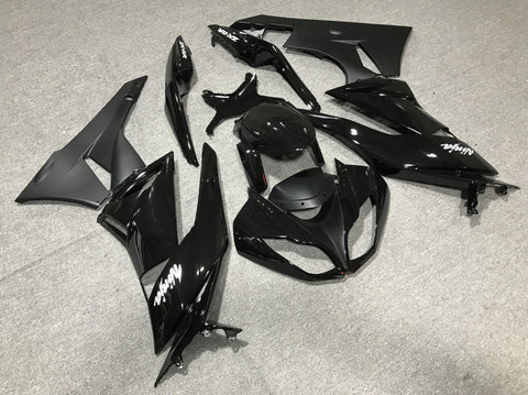 Fairing kit for a Kawasaki Ninja ZX6R 636 (2007-2008) Black, Matte Black & White