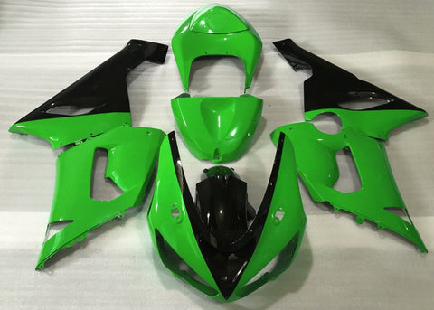 Fairing kit for a Kawasaki ZX6R 636 (2005-2006) Green & Black