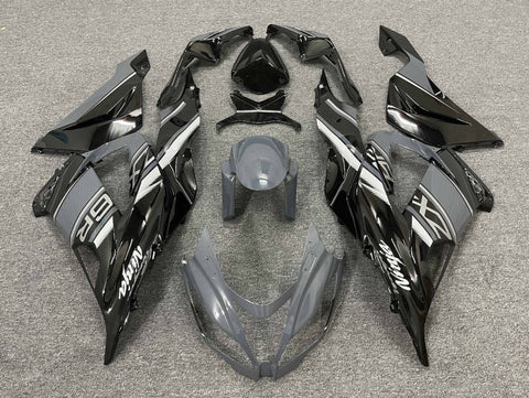 Fairing kit for a Kawasaki ZX6R 636 (2013-2018) Gray, Black & White