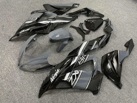 Fairing kit for a Kawasaki ZX6R 636 (2013-2018) Gray, Black & White