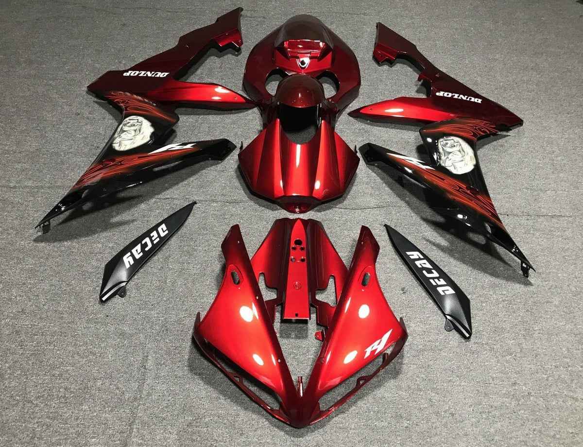 Yamaha YZF-R1 (2004-2006) Candy Red & Black Tribal Fairings