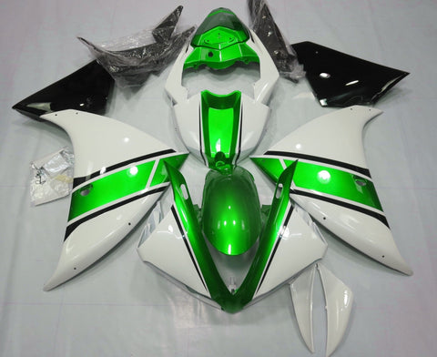 Yamaha YZF-R1 (2012-2014) White, Metallic Green & Black Fairings