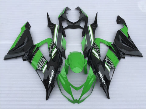 Fairing kit for a Kawasaki ZX6R 636 (2013-2018) Green, Black, White & Gray