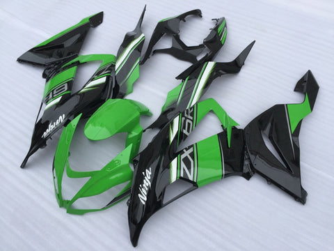 Fairing kit for a Kawasaki ZX6R 636 (2013-2018) Green, Black, White & Gray