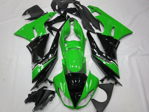 Fairing kit for a Kawasaki Ninja ZX6R 636 (2009-2012) Green, Black & White