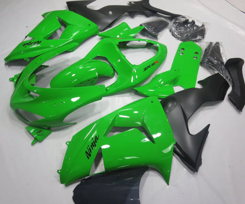 Fairing kit for a Kawasaki Ninja ZX10R (2006-2007) Green & Black