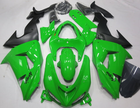 Fairing kit for a Kawasaki Ninja ZX10R (2006-2007) Green & Black