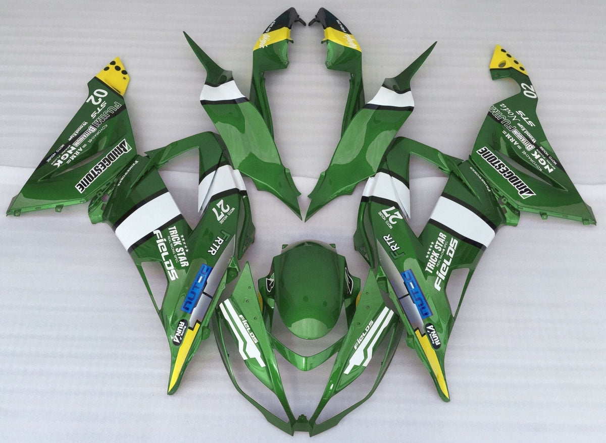 Fairing kit for a Kawasaki ZX6R 636 (2013-2018) Green, White, Black & Yellow