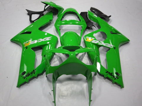 Fairing kit for a Kawasaki ZX6R 636 (2003-2004) Green, Silver & Yellow