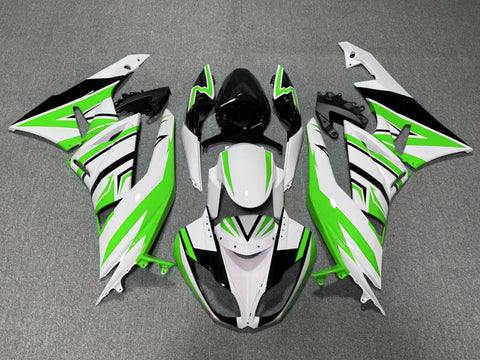 Fairing kit for a Kawasaki Ninja ZX6R 636 (2009-2012) White, Green & Black