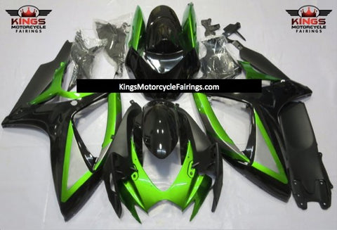 Suzuki GSXR750 (2006-2007) Green, Black & Gray Fairings