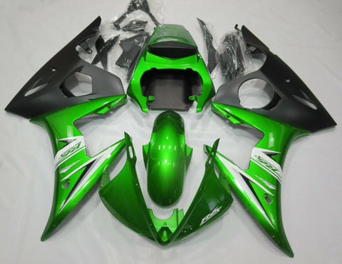 Yamaha YZF-R6 (2003-2004) Green, Matte Black, White & Silver Fairings