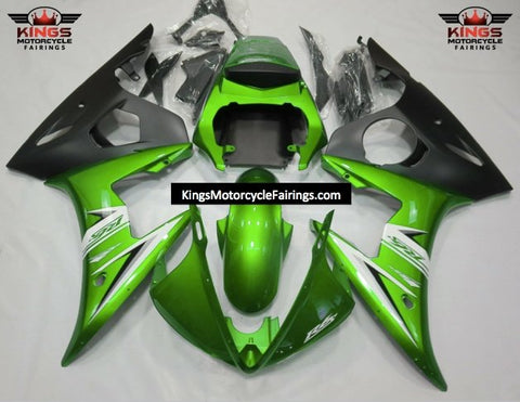 Yamaha YZF-R6 (2003-2004) Green, Matte Black, White & Silver Fairings