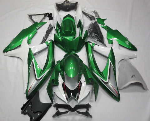 Suzuki GSXR600 (2008-2010) Green, White, Silver & Black Fairings