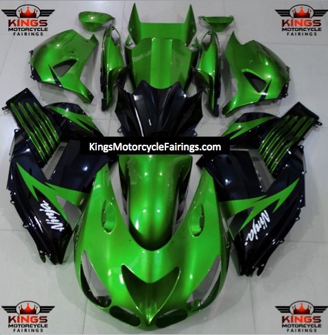 Fairing kit for a Kawasaki Ninja ZX14R (2006-2011) Green & Black