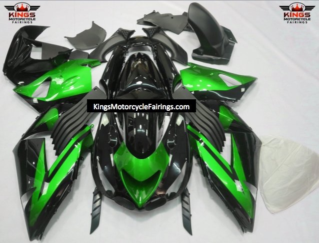 Fairing kit for a Kawasaki Ninja ZX14R (2006-2011) Black & Green