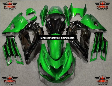 Fairing kit for a Kawasaki Ninja ZX14R (2012-2021) Green & Black