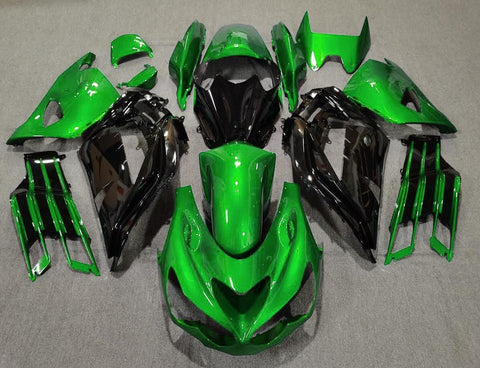 Fairing kit for a Kawasaki Ninja ZX14R (2012-2021) Green & Black