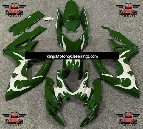 Suzuki GSXR750 (2006-2007) Green & White Tribal Fairings