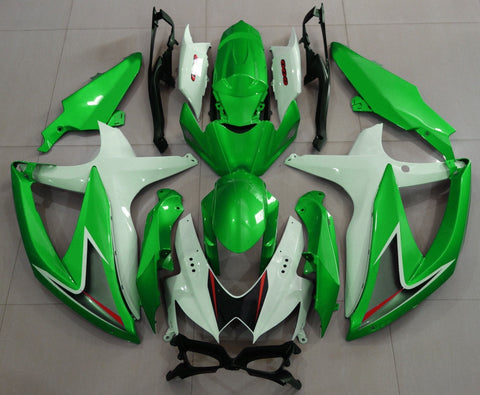 Suzuki GSXR600 (2008-2010) Green & White Fairings