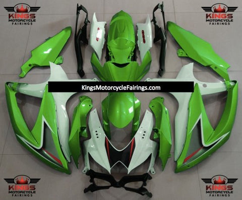 Suzuki GSXR600 (2008-2010) Green & White Fairings